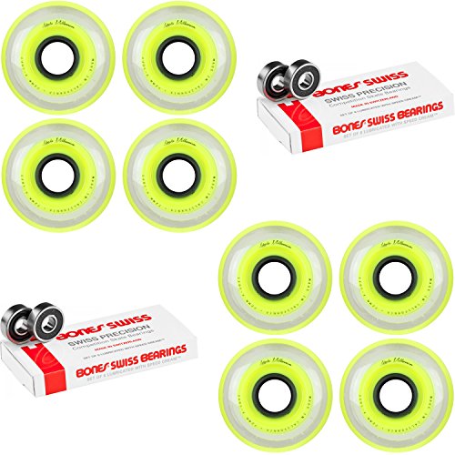 Labeda Millennium Gripper Yellow Hockey Inline Wheels 72mm X-Soft 8 Pack Swiss