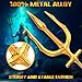 Udekit Metal Trident Spear Cosplay Costume, 3-pronged Poseidon Weapon for Adult Halloween