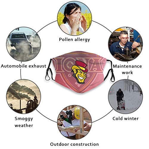 Grneric Adults Face Protection for Iona College Basketball Fans Anti-Dust Reusable Soft Guard 10pcs Filters Adjustable