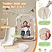 Gray 3 in 1 Children's Slide and Swing Set, Children's Playground Climbing Swing Toy Set with Basketball Stand, freestanding Combination Indoor and Outdoor Play Toy