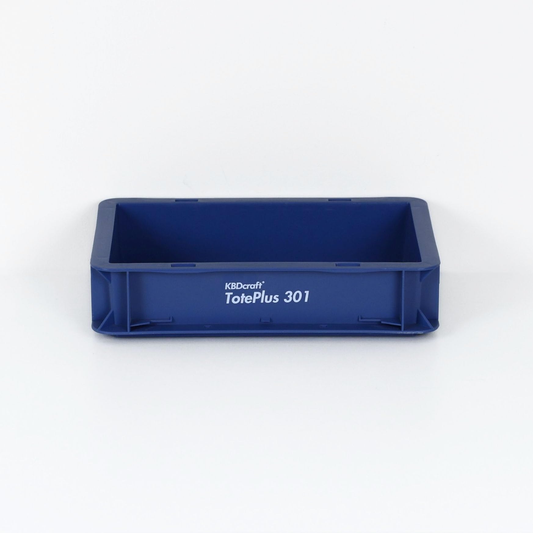 KBDcraft Stackable Storage Bin - Heavy-Duty Plastic Organizer Box and Tray with Straight Walls, small plastic bin totes for storage, 12"x8"x3", 0.5Gal, Blue, 1 Pack