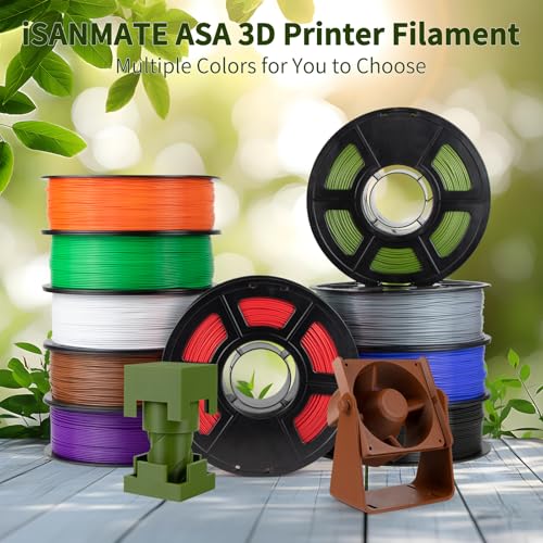 Image of iSANMATE ASA White 3D Printer Filament, UV & Weather Resistant White ASA Filament 1.75MM for Bambu Lab 3D Printers,AMS,AMSLite, 1kg Spool (2.2lbs)