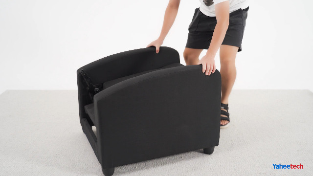 Sillón reclinable moderno peluche negro miniatura 7