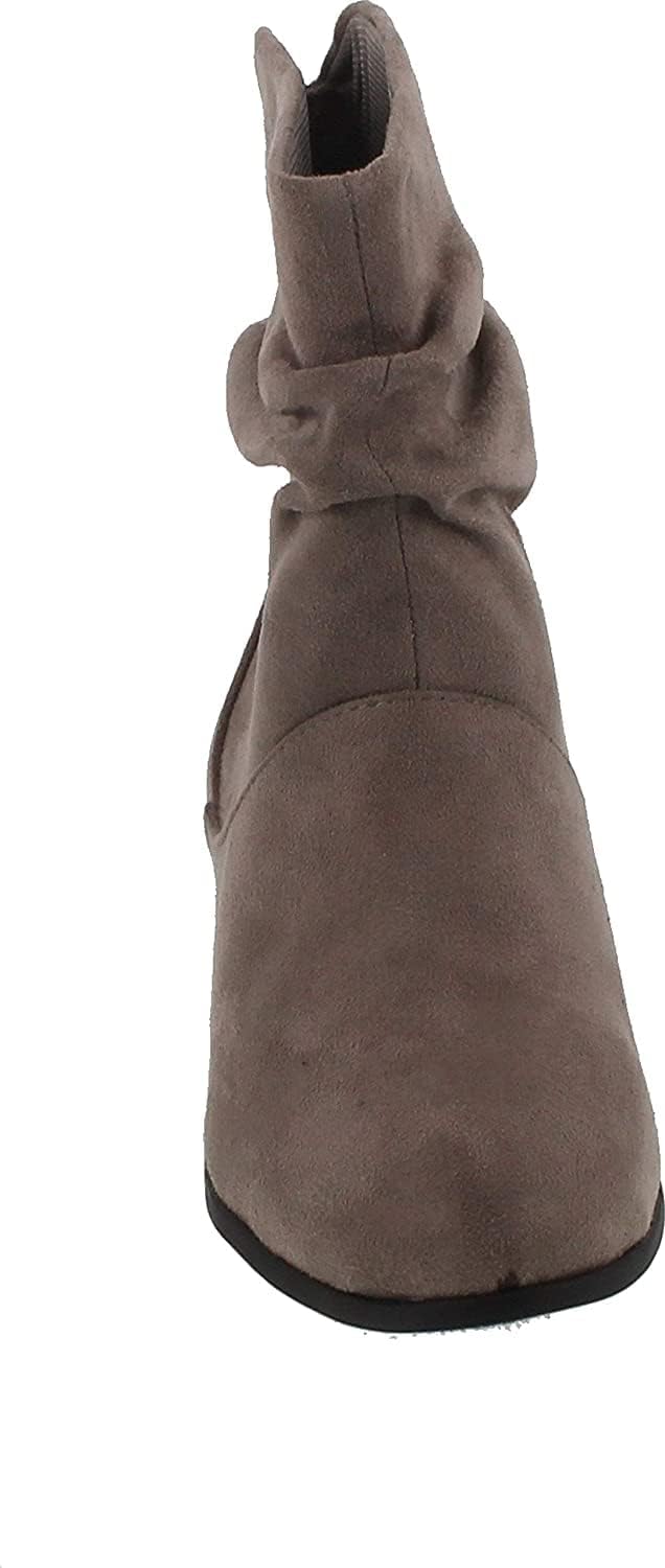 Soda ENERGY ~ Women Slouchy Round Toe Low Block Heel Sueded Ankle Boot