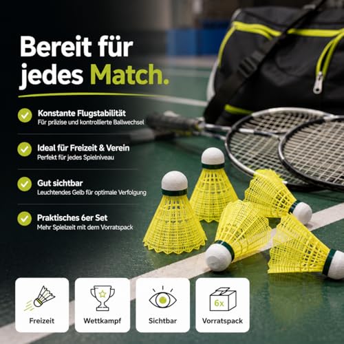 Volants de badminton plumes stables TK Gruppe pour jouer sans déviation avec le vent