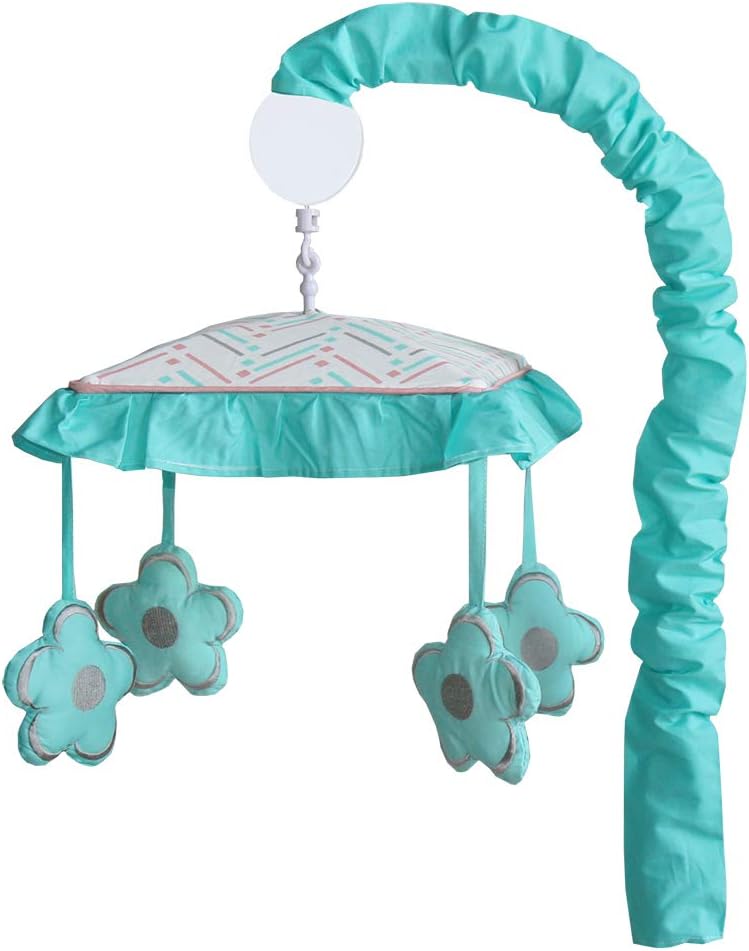 BabyFad Lattice Chevron Turquoise 9 Piece Baby Crib Bedding Set : Baby