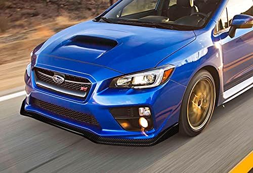 Front Bumper Lip fit for compatible with 2015-2020 Subaru WRX STI Sedan, Front Bumper Lip Spoiler Air Chin Body Kit Splitter Real Carbon Fiber, 2016 2017 2018 2019 (CS-Style)