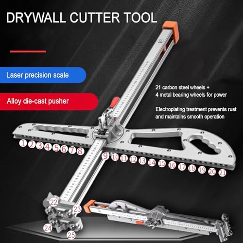 Dry Wall Cutter,Hand Push Gypsum Drywall Cutter,25 Wheels Portable Multifunction Adjustable Drywall Cutting Machine for Home Improvement - Image 6