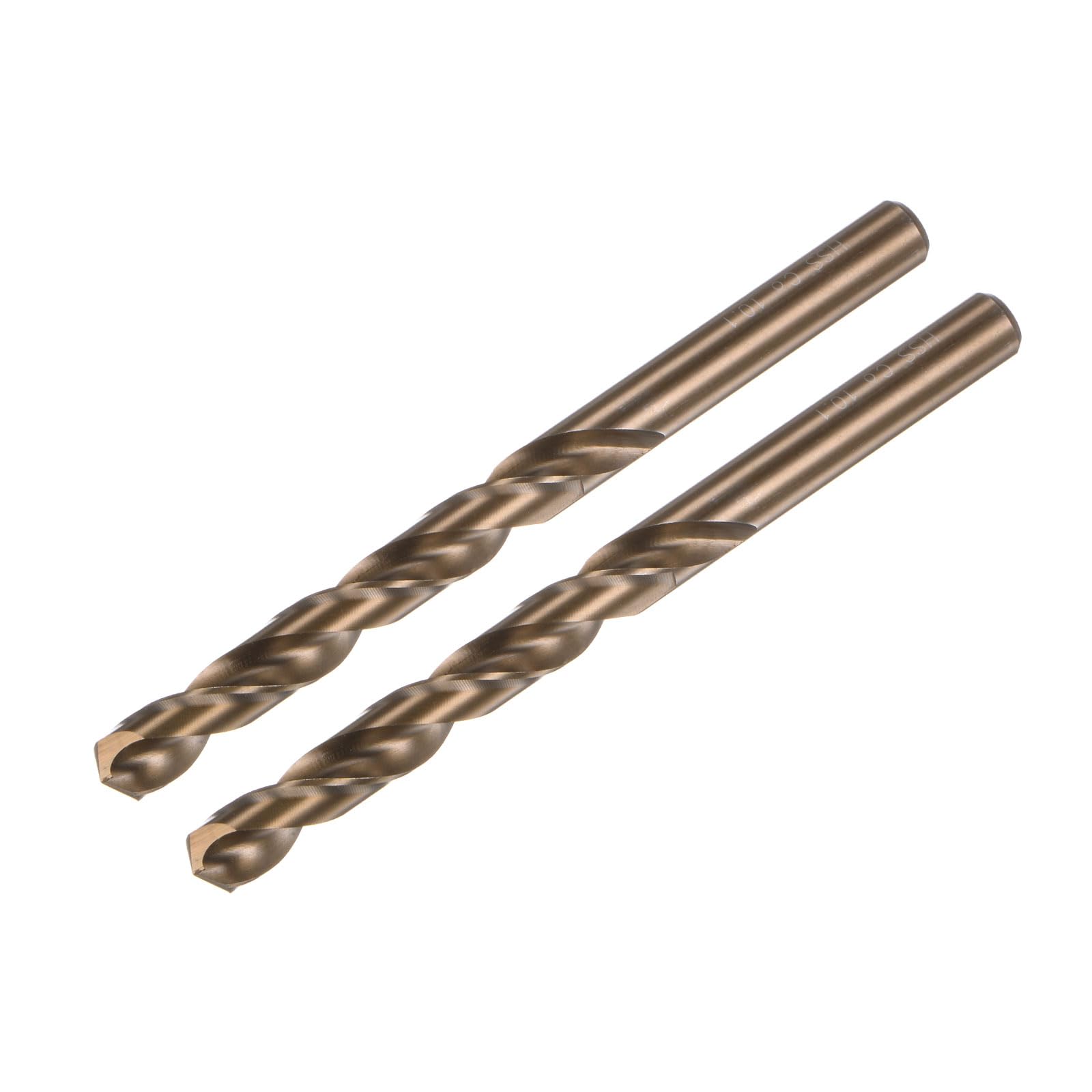 uxcell Metric Twist Drill Bit 10.1mm Drilling Dia HSS Cobalt Round Shank Spiral Drilling Bit Rotary Tool 2pcs
