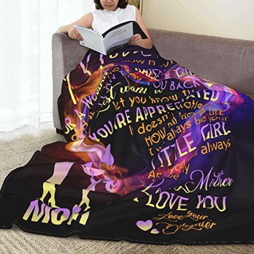 To My Mom Gifts From Daughter, Ultra-Soft Micro Fleece Blanket Throw Fuzzy Lightweight Hypoallergenic Plush For Kids Boys Girls Adults 3D Fashion Print Blanket Perfect For Couch, Sofa, Bed, 80"X60" #TOP2