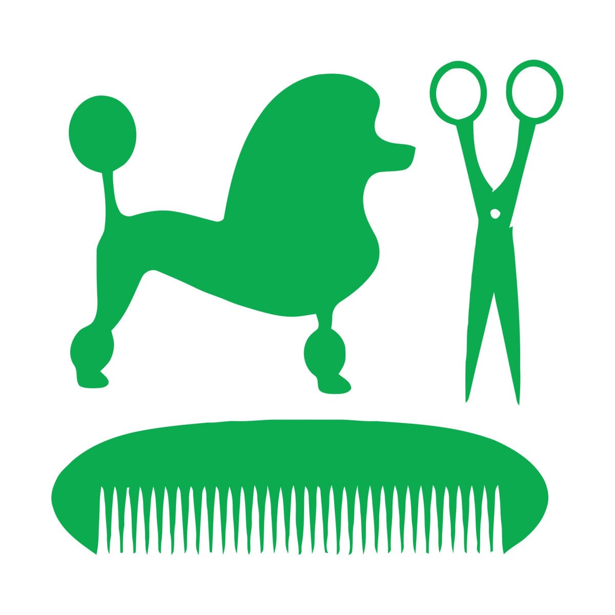 Mural and Wall Vinyl Decal Pet Grooming Salon Dog Barber Dog Grooming Salon Family Shop 81x84.9cm Waterproof Extra Large Green