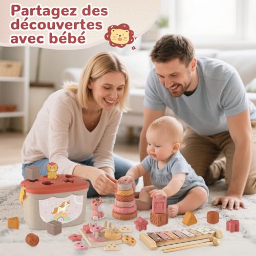 Jouet sensoriel cadeau bébé éducatif en bois pour naissance - 4