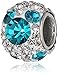 Disney Stainless Steel Mickey December Crystal Birthstone Bead Charm