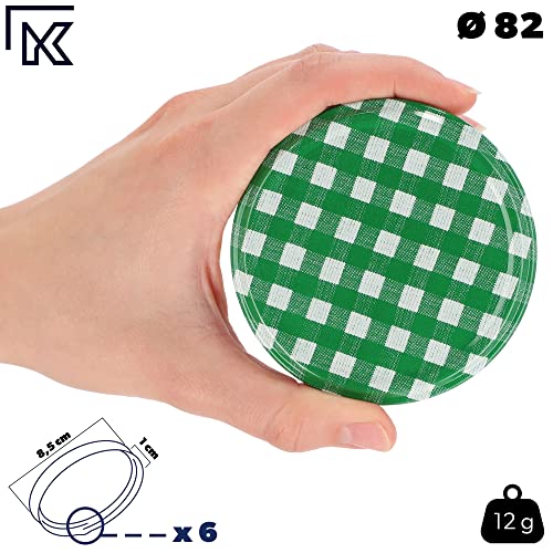 KADAX 50er Set Marmeladengläser 330ml TO82 Grün kariert, Einmachgläser Vorratsgläser Mason Jar mit Schraubdeckel, Luftdichte Schraubgläser… – Ansicht 4