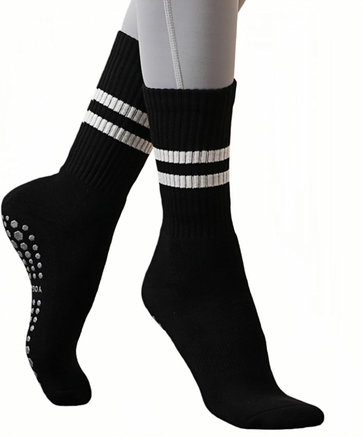 Womens Pilates Socks with Grips Non Slip Yoga Socks for Barre, Ballet, Dance, Workouts