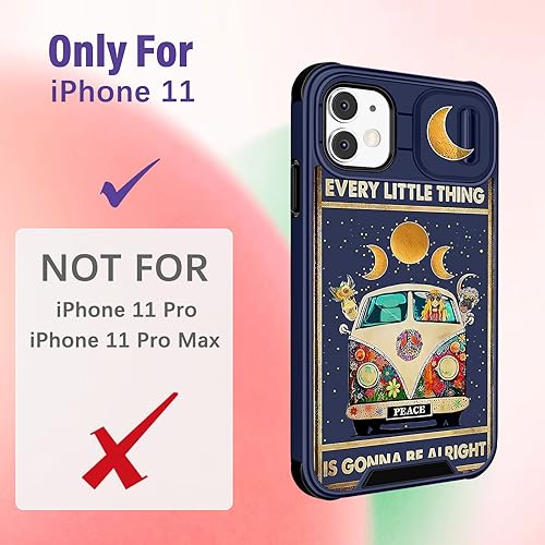 Image of Funermei (2in1 for iPhone 11 Case for Women Cute Girls Phone Cover Bus Kawaii Animals Girly Pretty for Teen Girl Unique Colorful Design with Camera Cover Funda for Apple for iPhone 11 Case