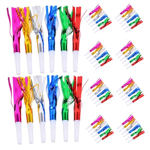 Toyvian 60 Piezas Silbato de la fiesta infantil juguete de cuerno para matracas para sopladores de fiesta denunciantes el plastico