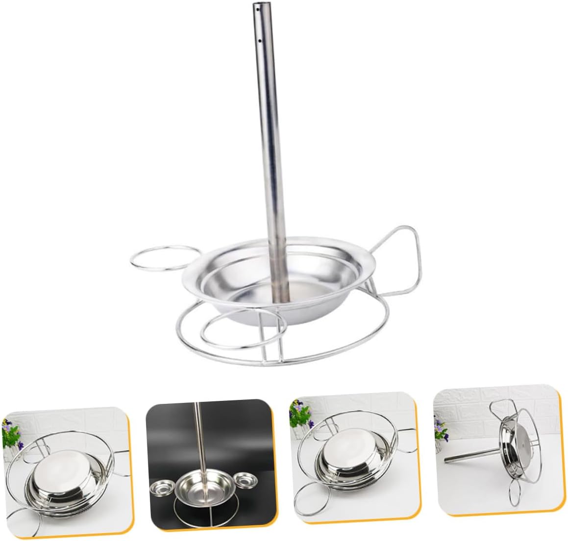 Stainless Steel Vertical Chicken Roaster Rack with Drip Pan Outdoor Turkey Roaster Holder for Even Heat Cooking Easy to Carry and Remove for Grilling and Smoking Poultry