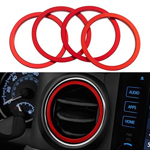 Image of JDMCAR Vent Ring Cover for Toyota Tacoma 2016-2023 Aluminum Alloy Red 4PCS