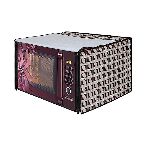 Image of DREAM KING Stylish Design & Printed Microwave Oven Cover Full Closure |waterproof & Dustproof Oven Cover Suitable for All Models - Multicolour SA09