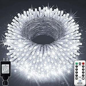 KNONEW 403ft 1000 LED String Lights Outdoor Christmas Lights 8 Modes & Timer Fairy Light Plug in Waterproof LED String…