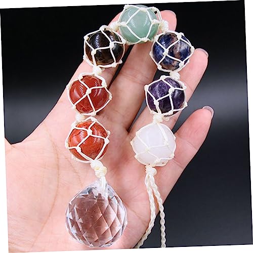 Ciieeo pingente de pedra natural pingente automático enfeite para pendurar carro decoração de casa p