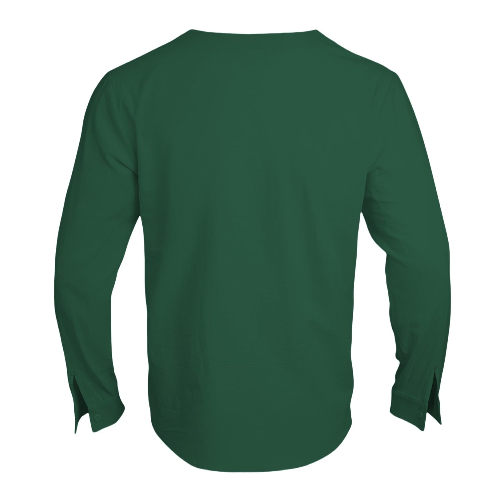 Generico Maglia Henry Uomo Collo Rotondo Maniche Lunghe in Lino Tinta Unica, Taglio Comodo per Autunno E Inverno Stile Sportivo Casual