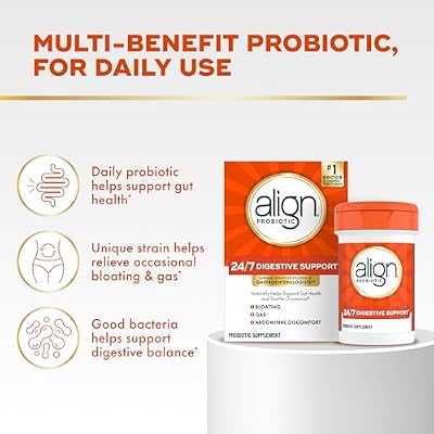 Align Probiotic, 24/7 Digestive Support*, Probiotics for Women and Men, Probiotics for Digestive Health, Men and Womens Probiotic Capsules Help Relieve Occasional Bloating & Gas*, 49 Capsules