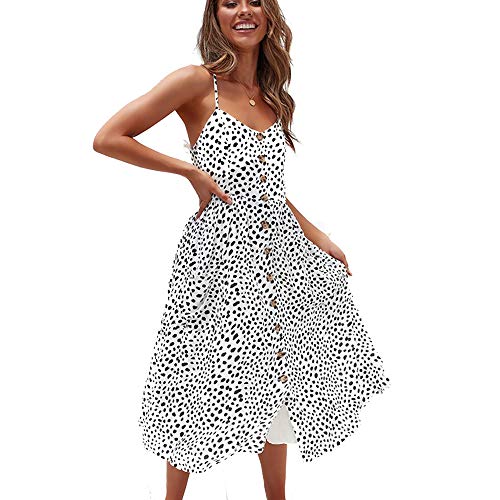 Inpugoz Sexy Women Flora Print Sleeveless Off Shoulder Women Casual Dress(Size s)