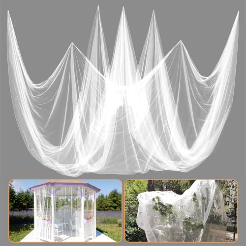 Image of 2Pcs 13x10ft Ultra-fine Mesh Mosquito Net, Patio Screen Netting, White