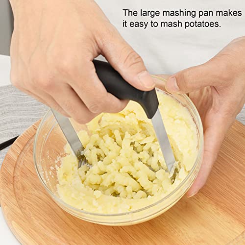 Kitchen Potato Masher, Large Mashing Pan Drable Stainless Steel Potato Pressure Masher with Anti Slip Handle for Potato for Sweet Potato - Image 3