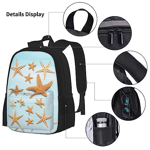 Ensemble 3 en 1 noir motif maritime avec sac à dos ergonomique et trousse assortie