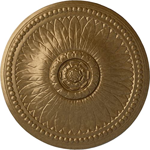 Ekena Millwork CM19BIPAS Bailey Ceiling Medallion, Pale Gold