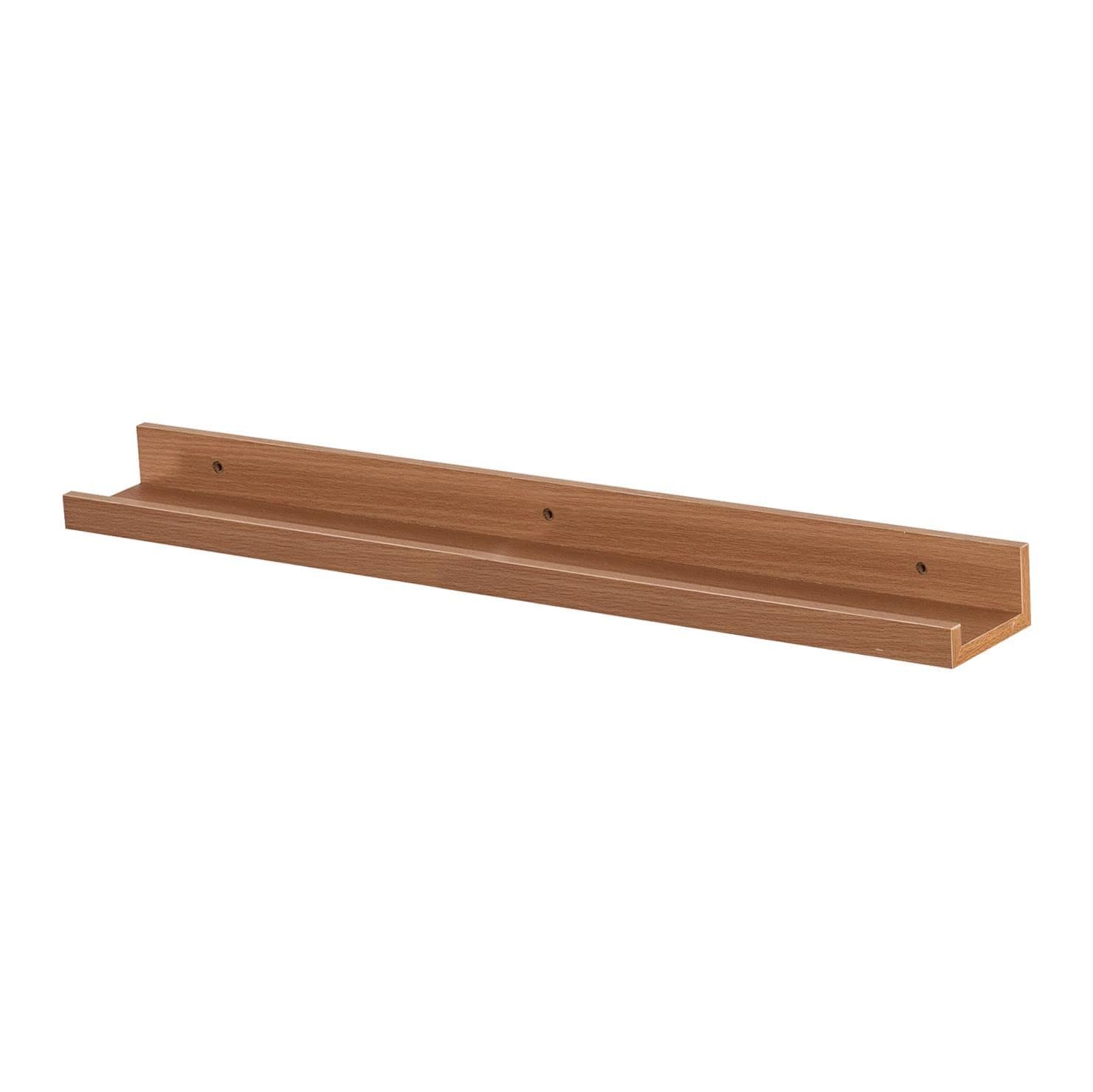 Harbour Housewares Floating Picture Ledge Wall Shelf - 56cm - Brown - Pack of 1 - Photo Gallery Bookshelf Wall Shelves Bookcase Floating Shelves for Living Room Display, Bedroom, Office Storage — image 1