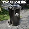 EconoHome Outdoor Garbage Can with Lid - 32 Gallon Trash Can for Backyard, Deck, Garage - Dual Wheels, Extra Heavy-Duty, Durable Handle - Versatile Home & Commercial Storage Container - Black, 2-Pack
