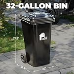 EconoHome Outdoor Garbage Can with Lid - 32 Gallon Trash Can for Backyard, Deck, Garage - Dual Wheels, Extra Heavy-Duty, Durable Handle - Versatile Home & Commercial Storage Container - Black, 2-Pack - Image 2