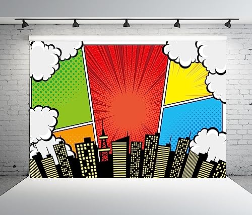 BELECO Fondo Fotográfico de Tela 5x3FT para Fotos de Superhéroes miniatura 2