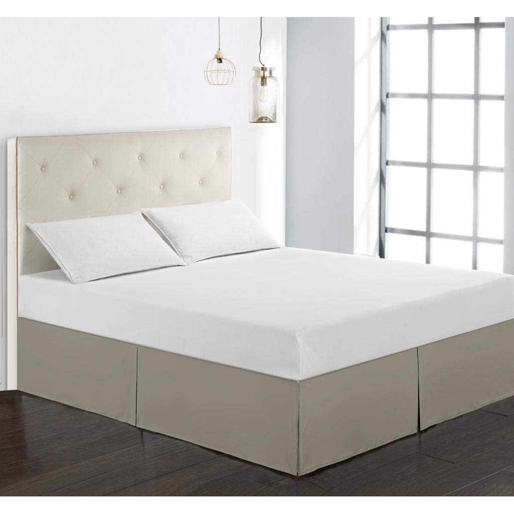 ATORSE Solid Color Hotel Pleated Bed Skirt Wrinkle & Fade Resistant Khaki_TwinHome & Garden|Bedding|Bed Skirts-image-23