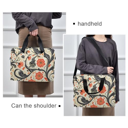 Maletín portátil ALAZA patrón floral paisley amarillo gris miniatura 2