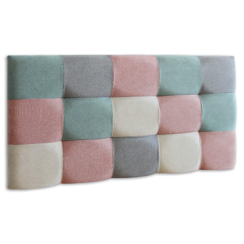 Ventadecolchones - Cabecero de Cama Tapizado en Tela Antimanchas con Capitoné Modelo Tablet Patchwork de 136 x 70 cm para Camas de 120 ó 135