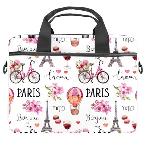 Funda protectora para laptop de 13.3 acolchada e impermeable con estampado floral rosa