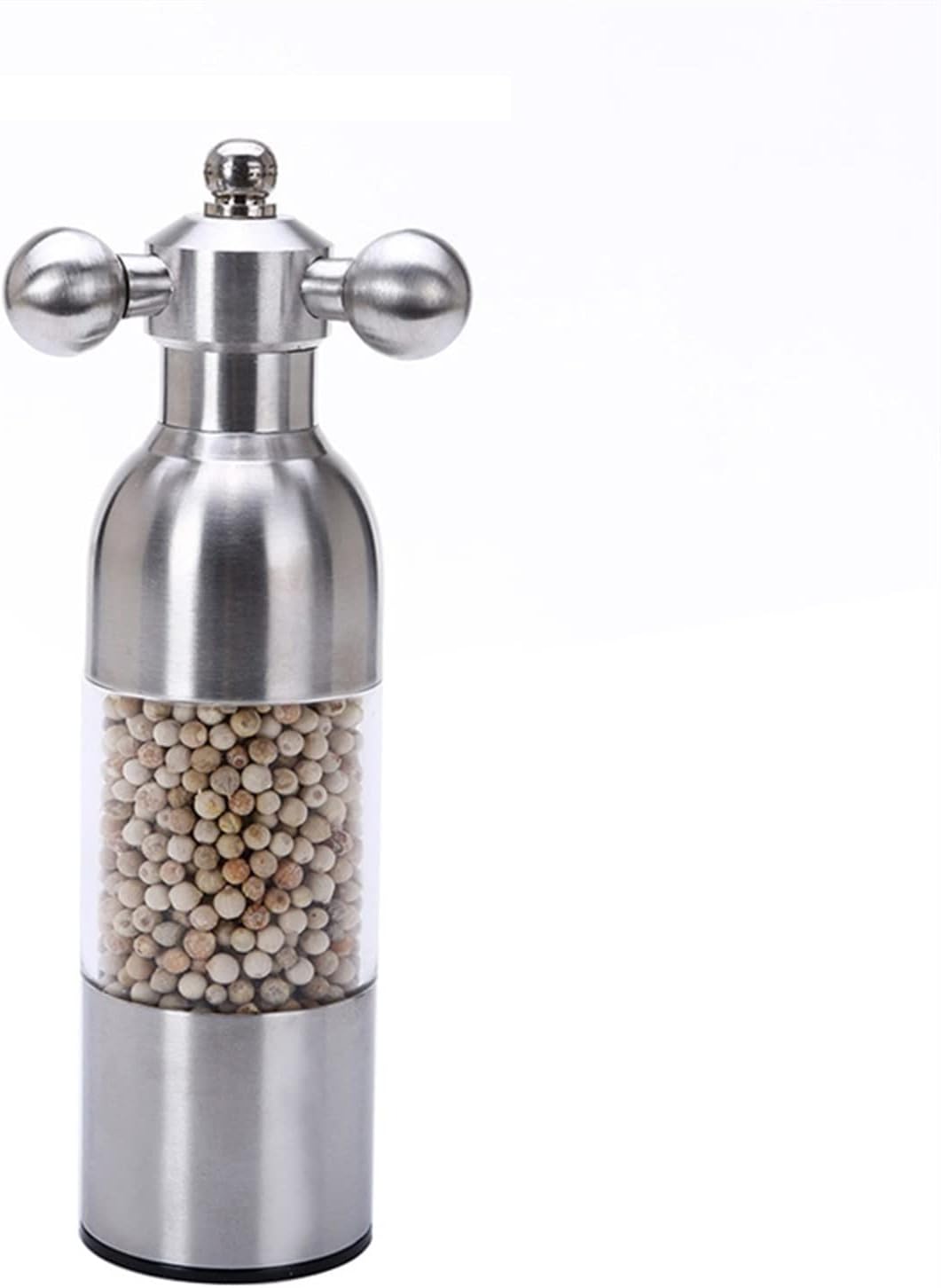 Manual Pepper Grinder Stainless Steel Adjustable Coarseness Salt Mill Spice(S Height 17.5cm)