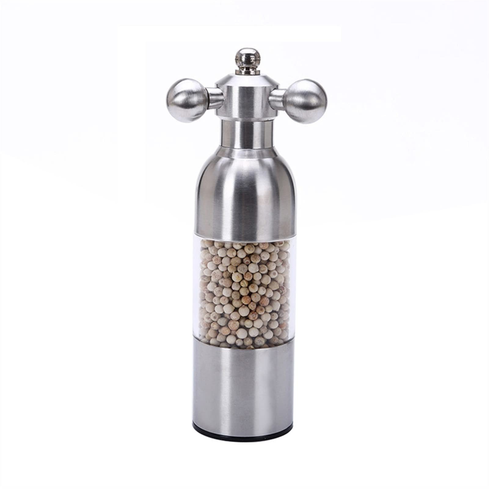 Zestaw młynka do soli i pieprzu, Ręczny młynek do soli i pieprzu Młynek kranu ze stali nierdzewnej przypraw sosów Regulowana grubość lub(S Height 17.5cm)
