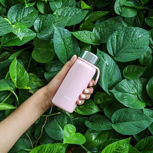 Image of Cello Glitz Thermosteel Flask, 300ml, Peach | 24 Hours Hot and Cold Stainless Steel Bottle | Flask for Tea Coffee | Ideal for Office, Gym, Home, Kitchen, Hiking, Travel Bottle