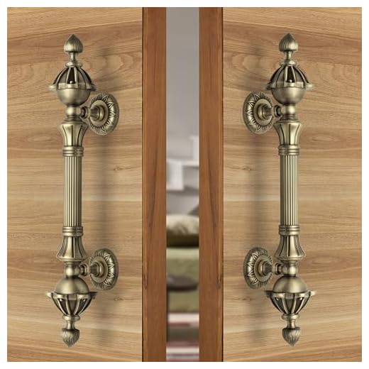 Plantex Main Door Handle/13 Inch Door Handle/Push Handle For Wooden Door - Pack Of 2 (S-136, Brass Antique) - 3 Years Warranty