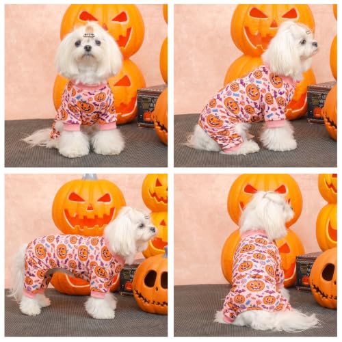 Image of CuteBone Small Dogs Outfit Soft Puppy Onesies Pjs Halloween Dog Pajamas Pet Coat Cat Apparel Comfy Doggie Jumpsuit Bodysuit for All Seasons P351L