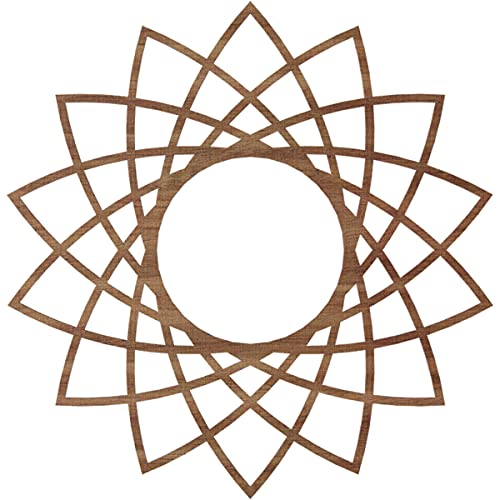 Image of Ekena Millwork 28 inchOD x 10 3 /4 inchID x 3 /8 inchT Eleanor Wood Fretwork Pierced Ceiling Medallion, Walnut