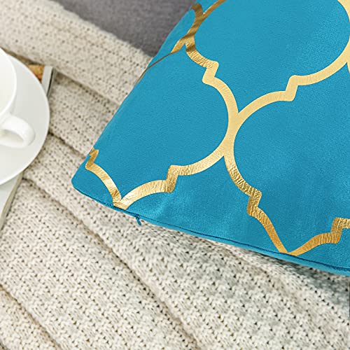 Kissenbezüge, quadratisch, Samt, goldfarben, geometrische marokkanische Blume, Laterne, für Couch, Sofa, Bett, Bank… – Bild 7