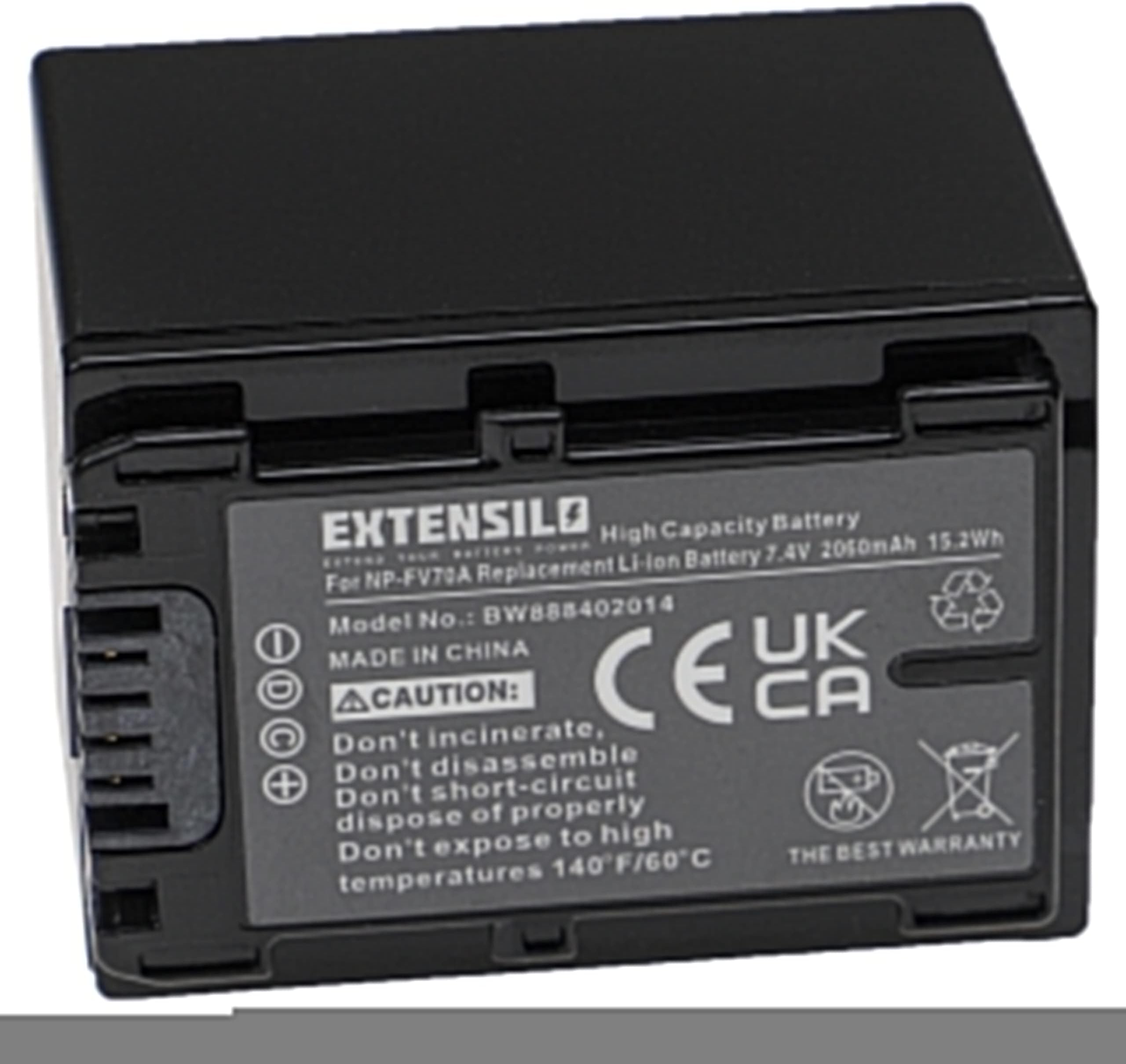 EXTENSILOBattery Replacement for Sony NP-FV70, NP-FV90, NP-FV60, NP-FV70A for Camera DSLR (2060mAh, 7.4 V, Li-ion, Black)