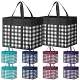 StorMiracle Reusable Grocery Bags 10-Pack, Large Foldable Reusable Shopping Tote Bags Bulk for Groce